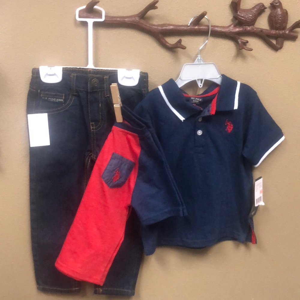 3 Piece Set by US Polo Assn. Polo, Denim & Tee
